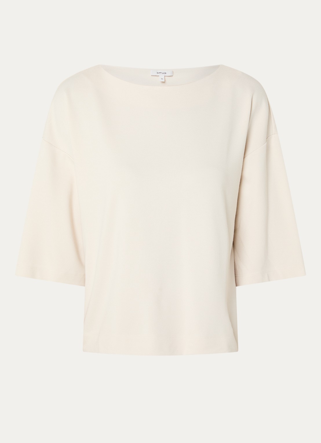 OPUS Syros top met ronde hals - voorkant 3 beige