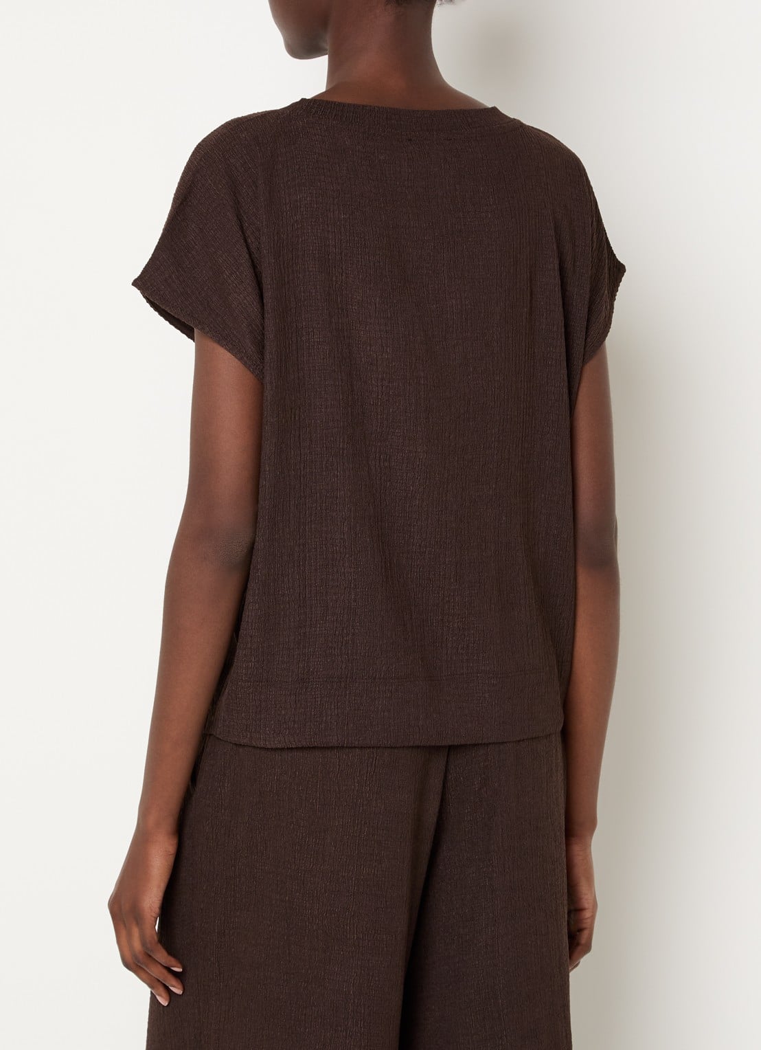 OPUS T-shirt met structuur - achterkant 4 bruin