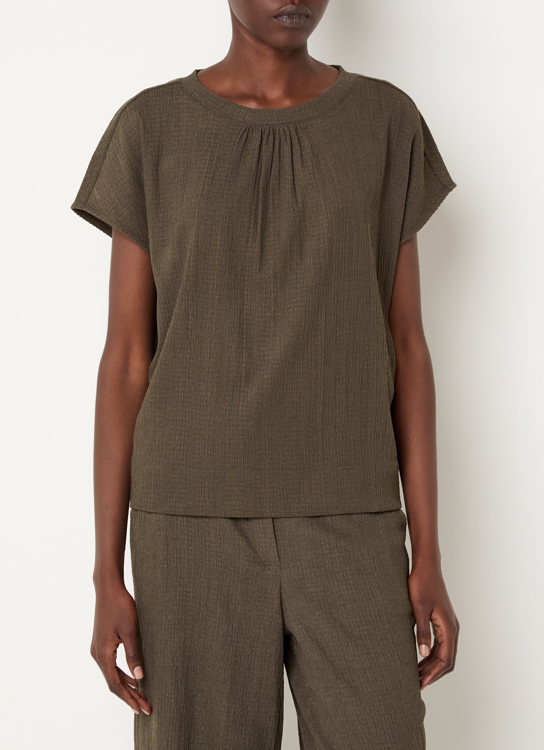 OPUS T-shirt met structuur - detail 4 groen