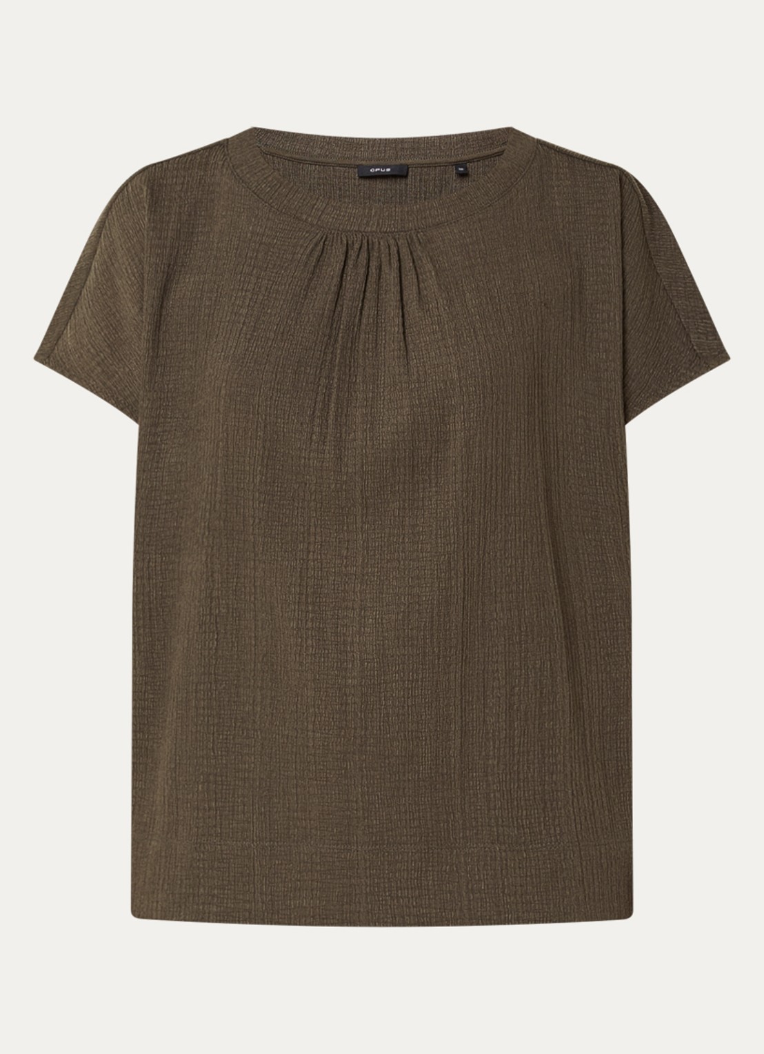 OPUS T-shirt met structuur - voorkant groen