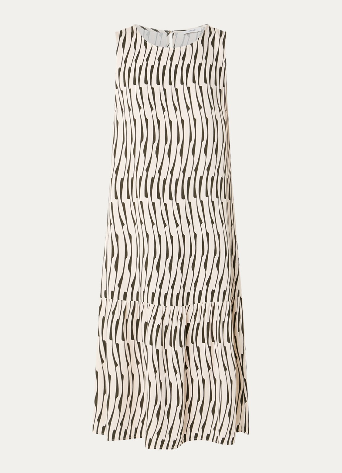 OPUS Wicy midi jurk met print - voorkant 2 creme