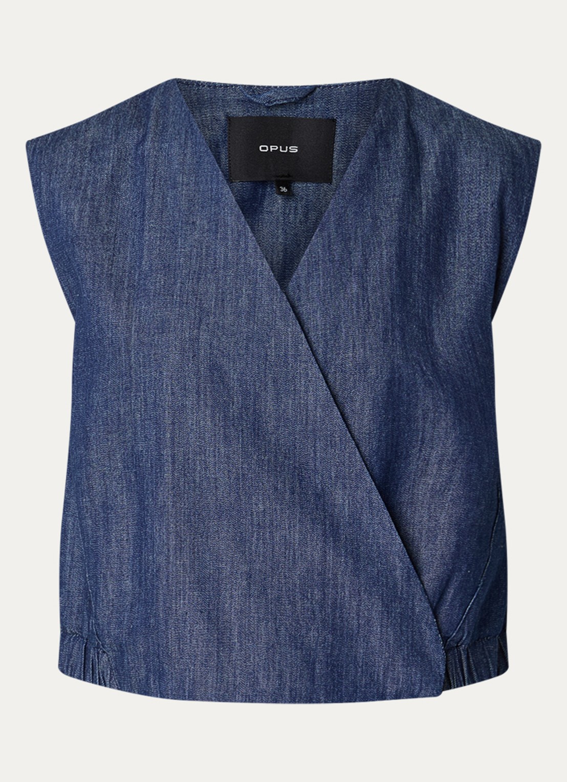 OPUS Wiona gilet met V-hals - voorkant indigo