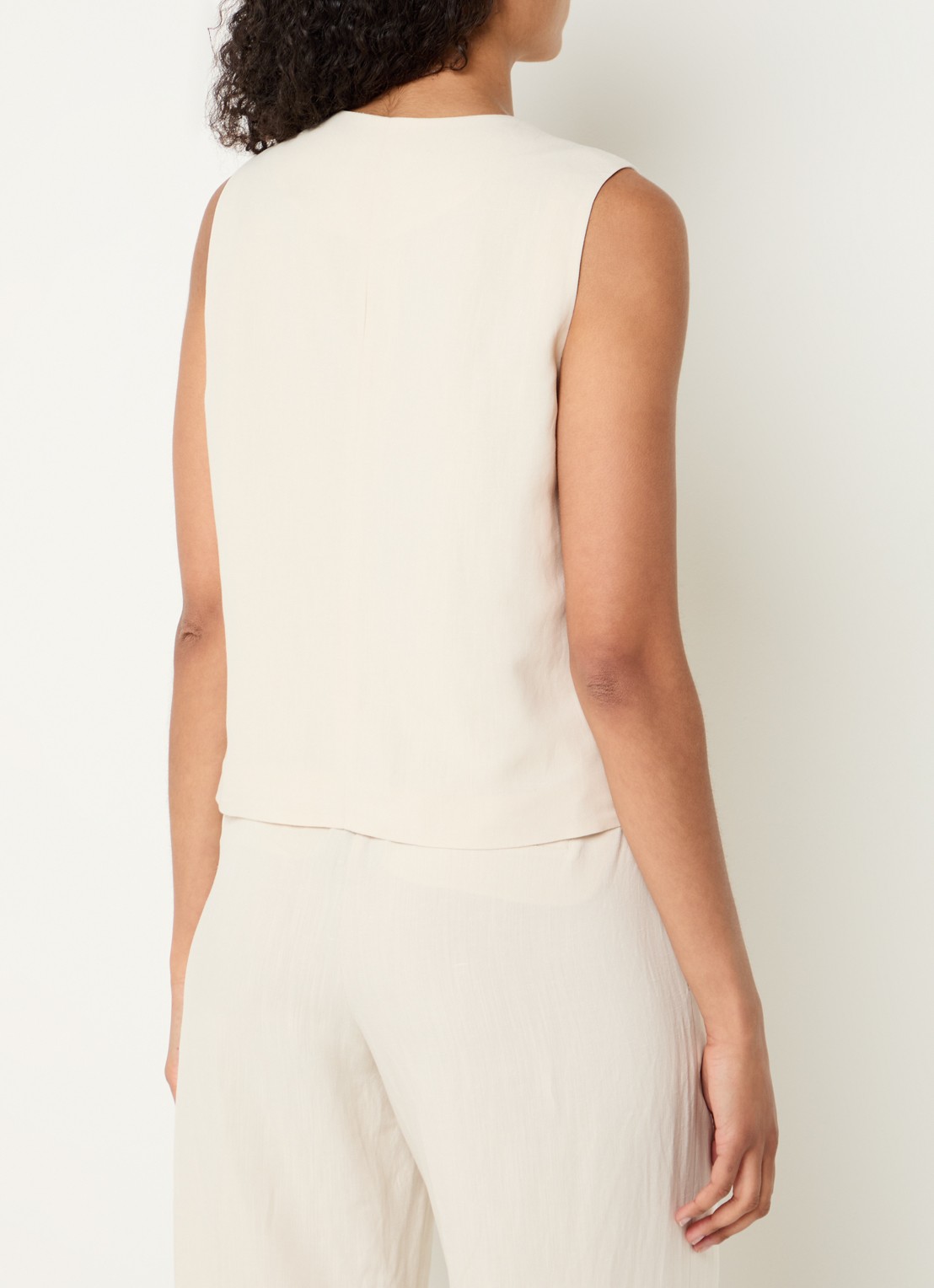 OPUS Wrina gilet in linnenblend - achterkant creme
