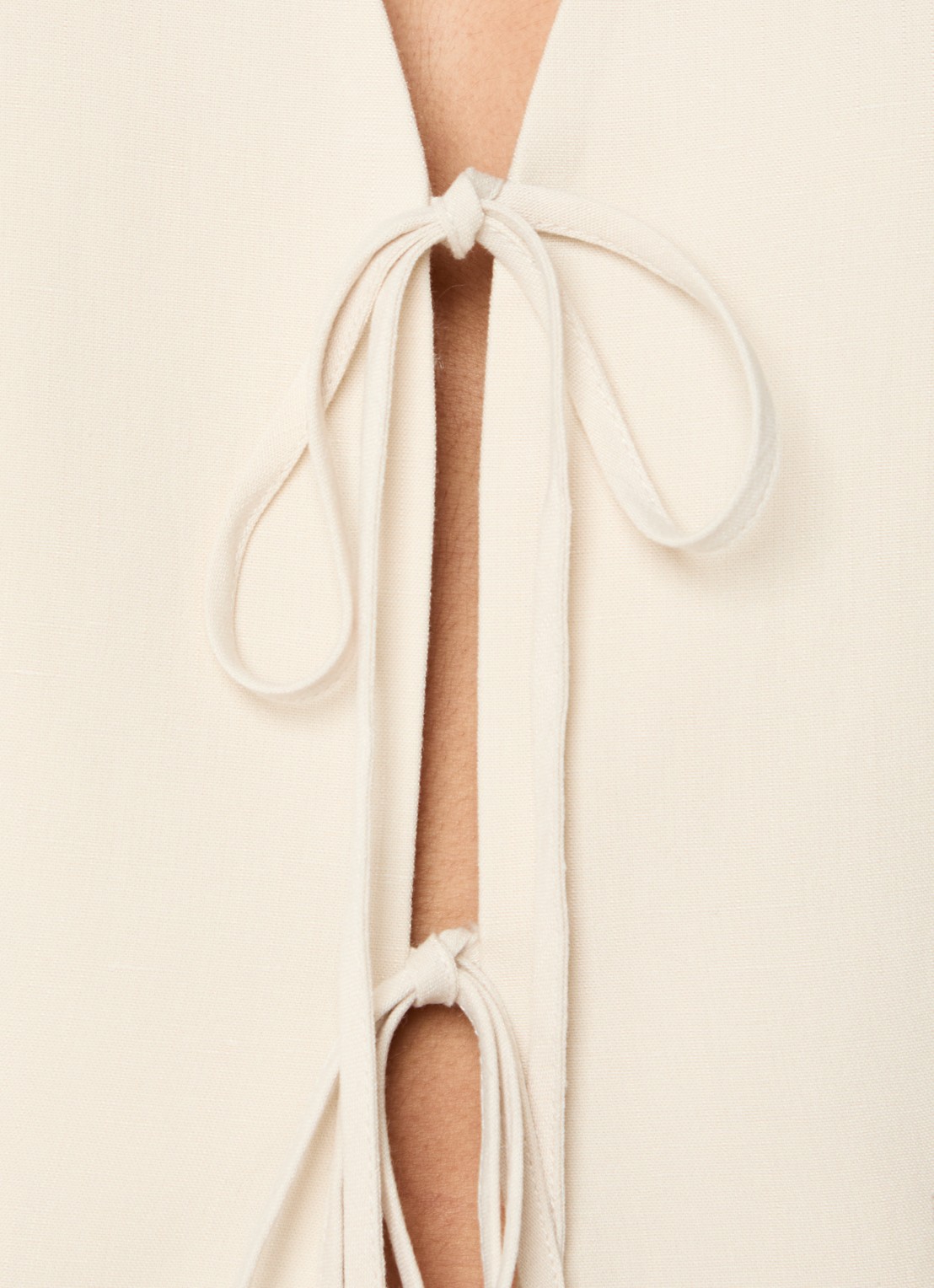 OPUS Wrina gilet in linnenblend - detail 5 creme