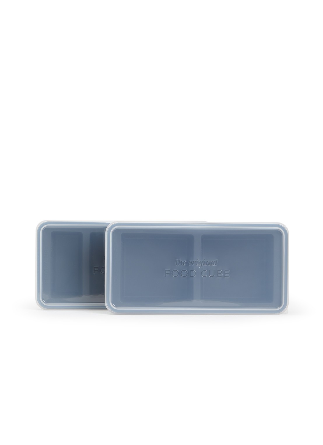Original Food Cube Mealprep bak set van 2 - 4 x 0,25 l en 2 x 0,5 l  - voorkant 2 donkergrijs