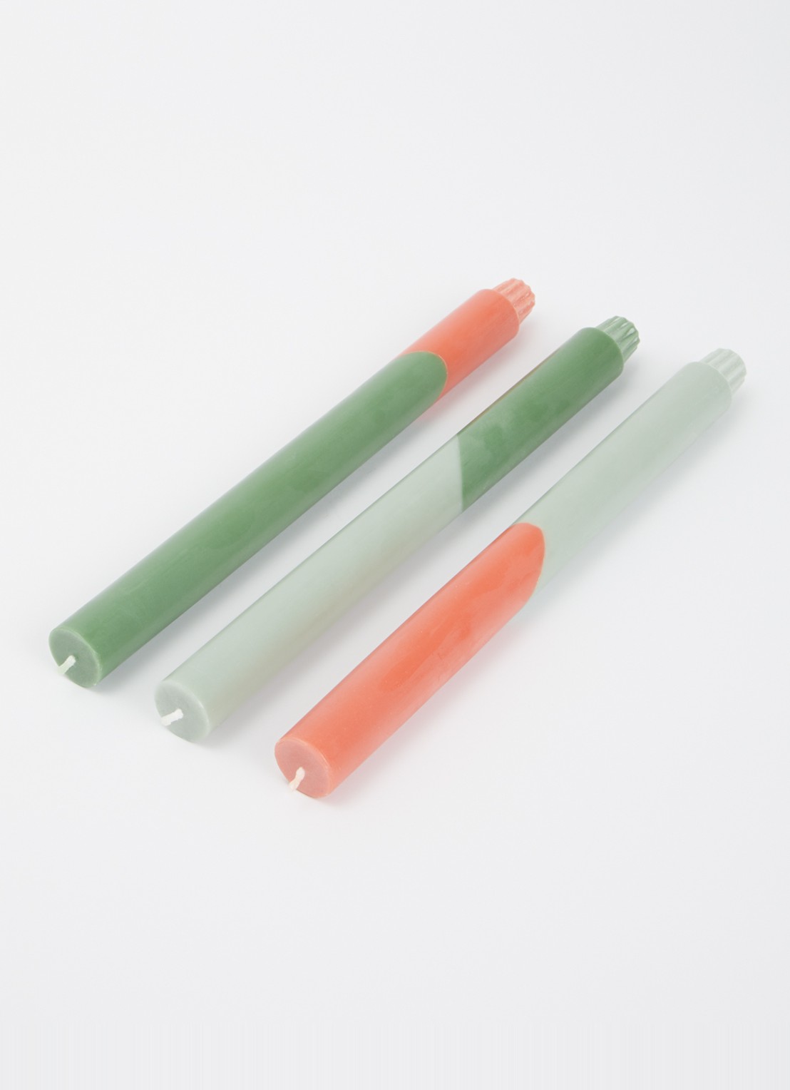 originalhome Eden Diagonal kaars 30 cm set van 3 - voorkant 2 groen