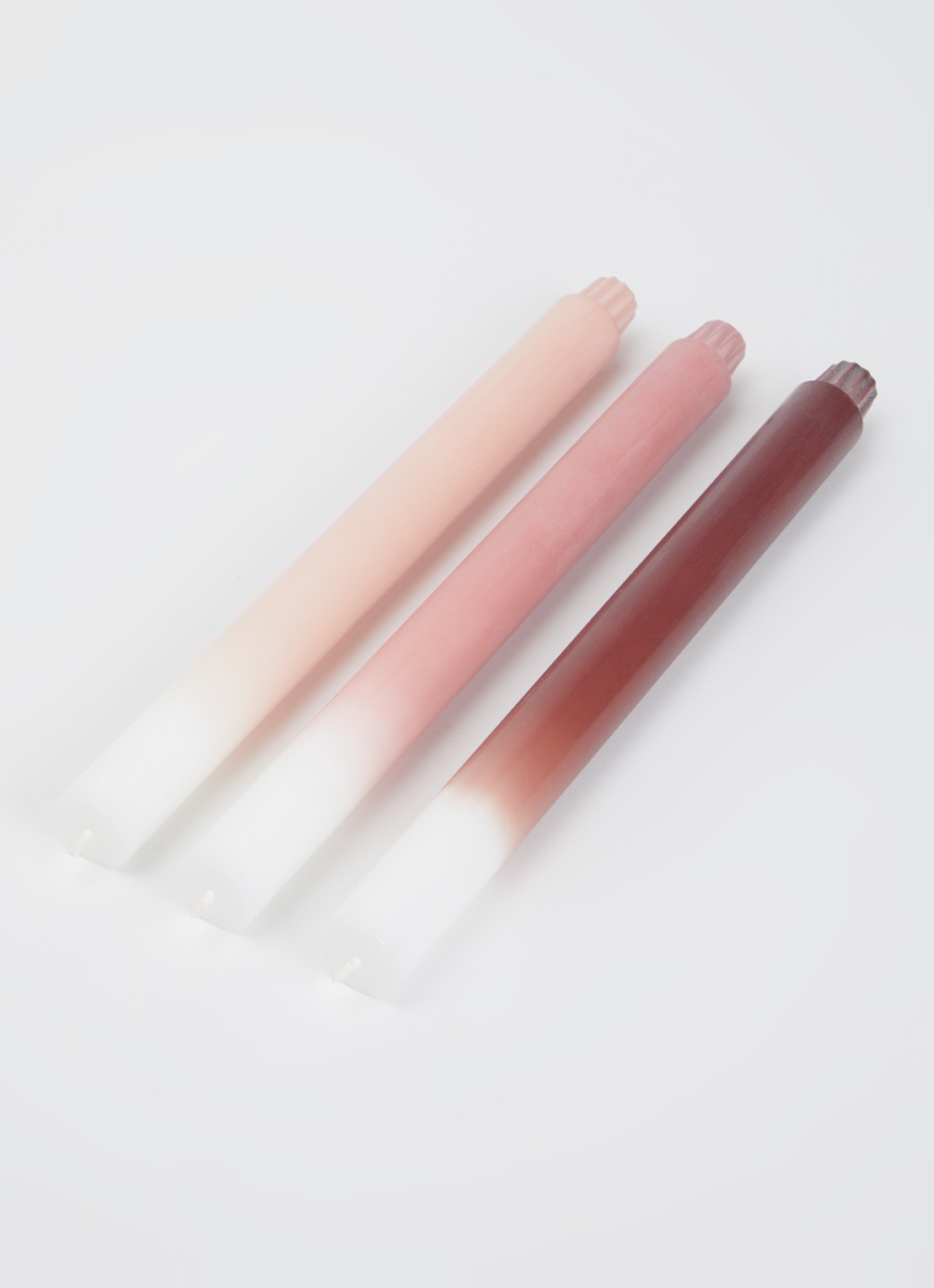 originalhome Gradient kaars 30 cm set van 3 - voorkant 2 roze