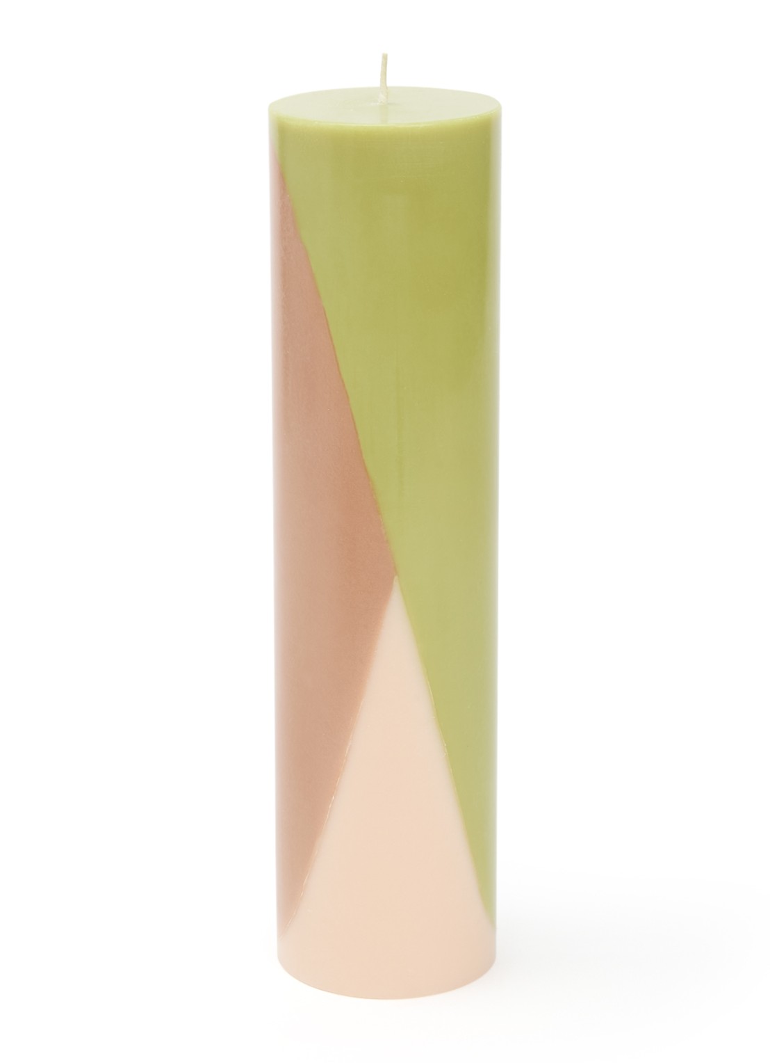 originalhome Pillar Diagonal Tall kaars 25 cm - voorkant lichtgroen