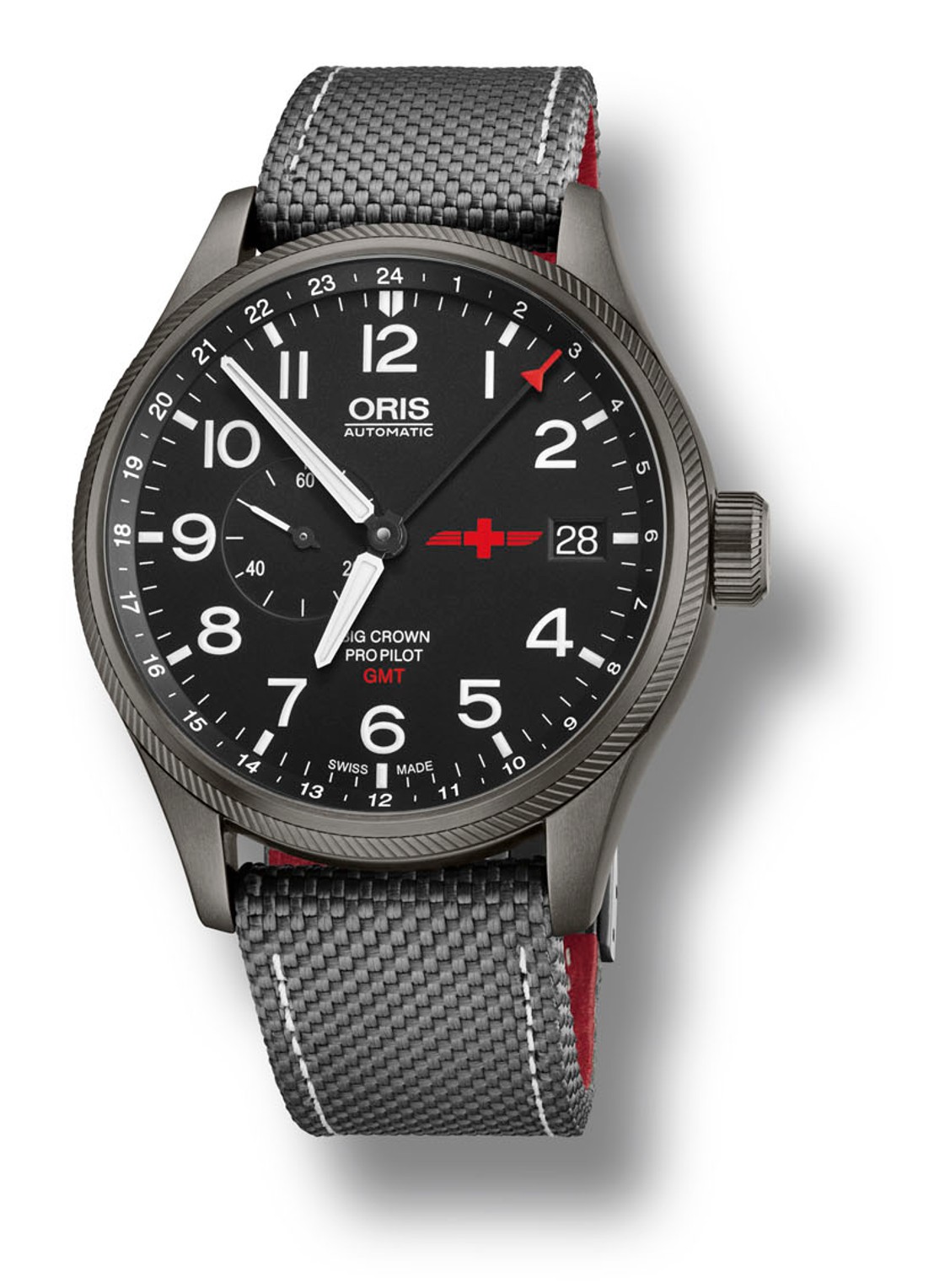 Oris GMT Rega Limited Edition horloge - voorkant grijs