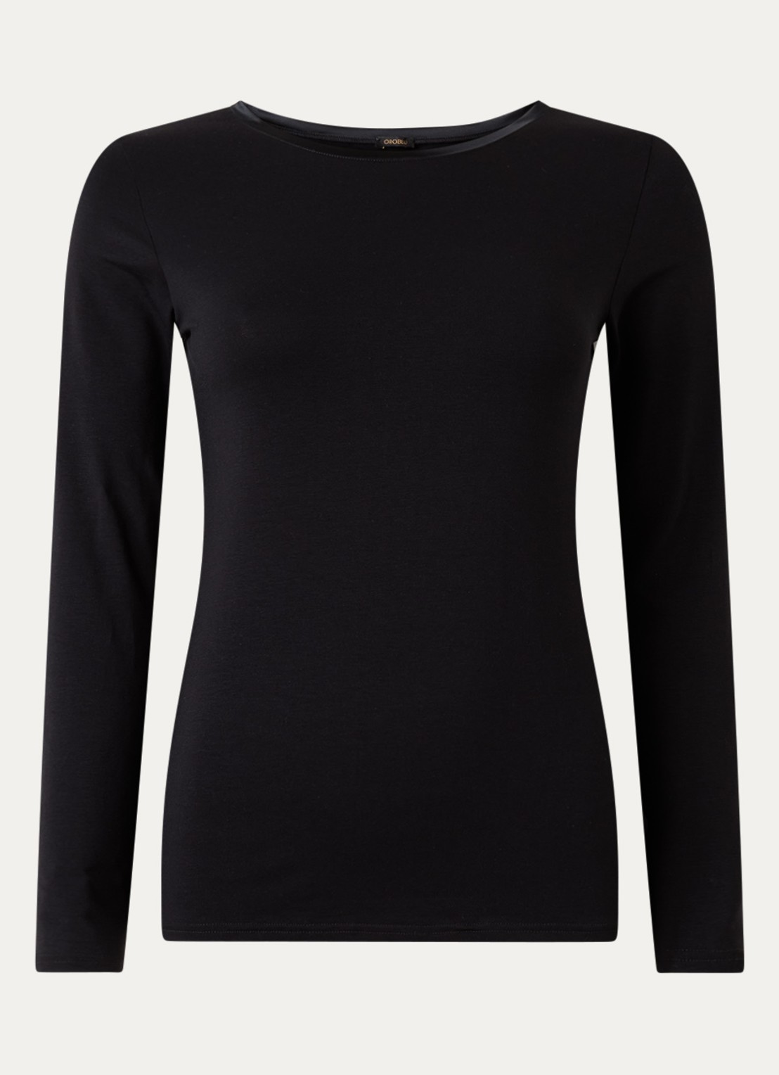 Oroblu Basic longsleeve met ronde hals - voorkant 2 zwart
