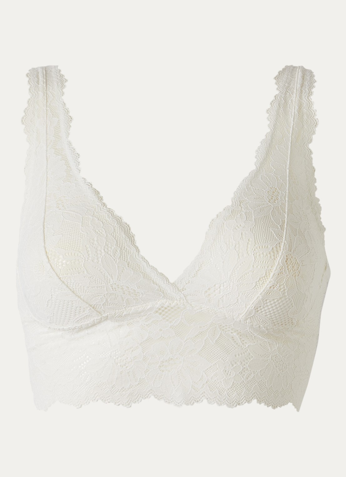 Oroblu Bralette van kant - voorkant 4 gebroken wit
