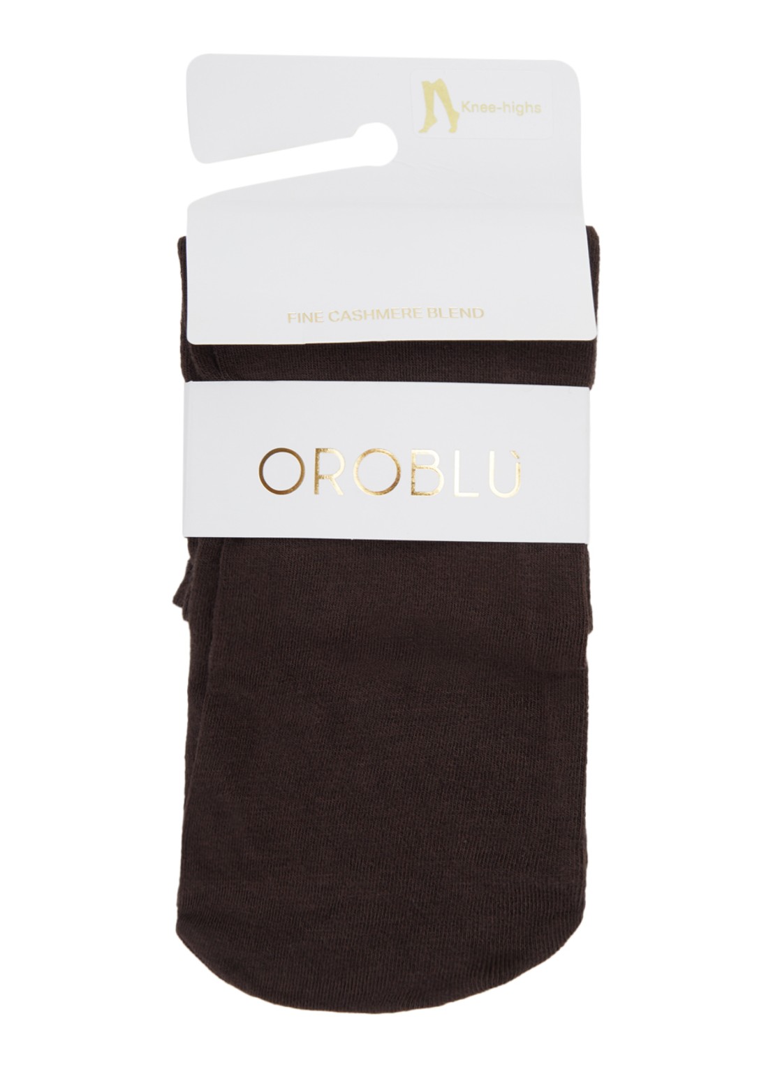 Oroblu Cheryl kniekousen in kasjmierblend - voorkant donkerbruin
