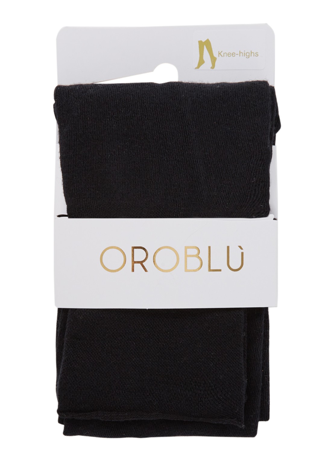 Oroblu Cheryl kniekousen in kasjmierblend - voorkant zwart