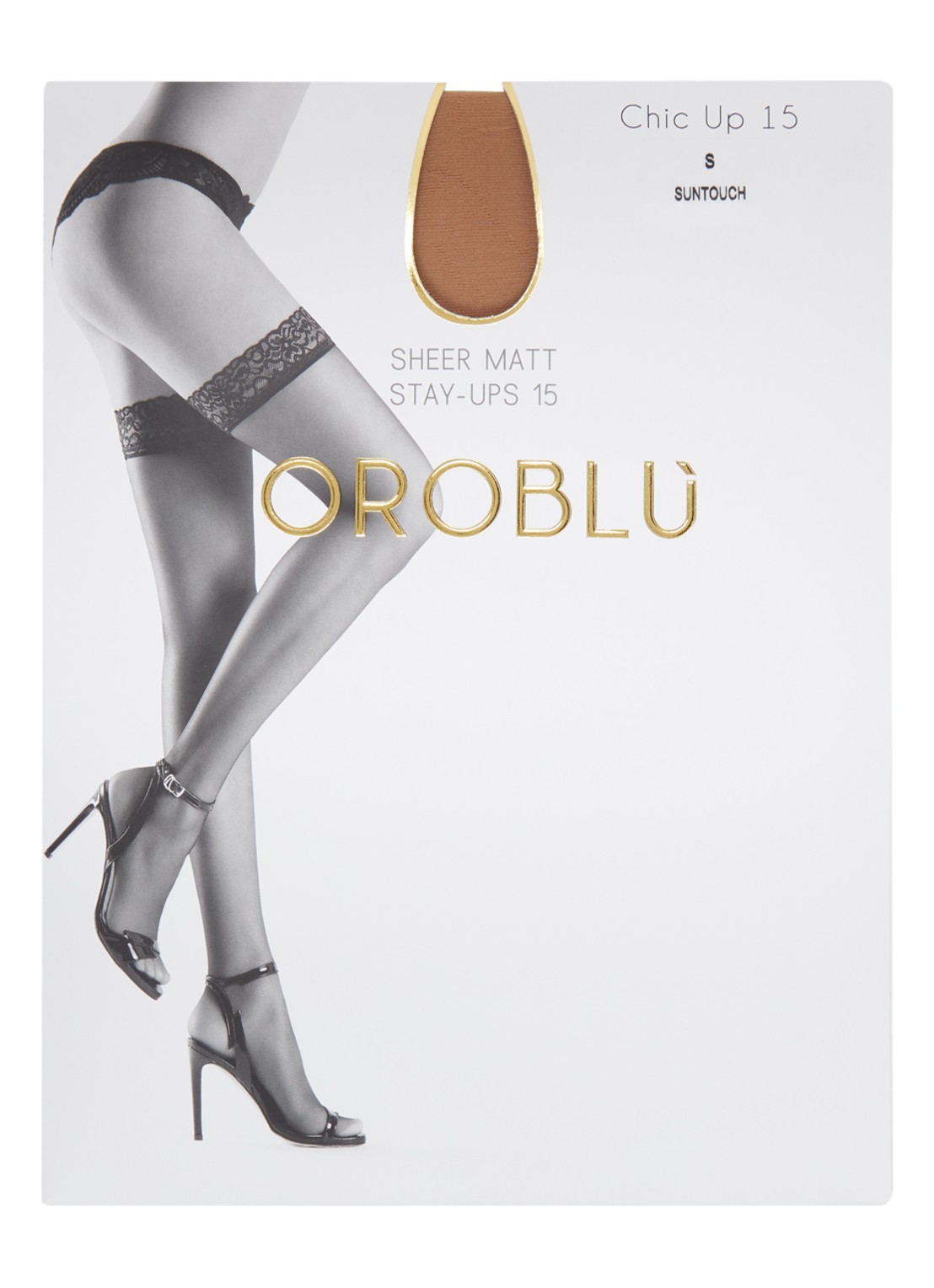 Oroblu Chic stay-ups in 15 denier  - voorkant lichtbruin