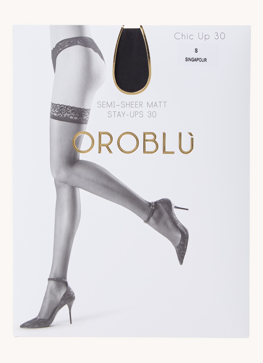 Oroblu Chic stay-ups in 30 denier - voorkant 2 antraciet