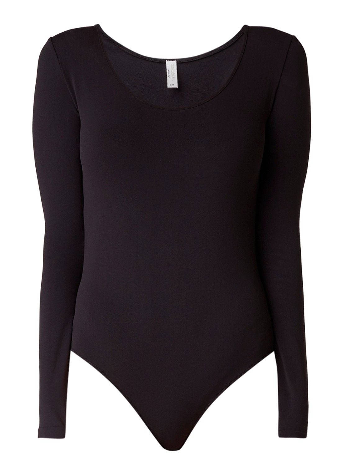 Oroblu Dolcevita body met ronde hals en lange mouw - voorkant 3 zwart