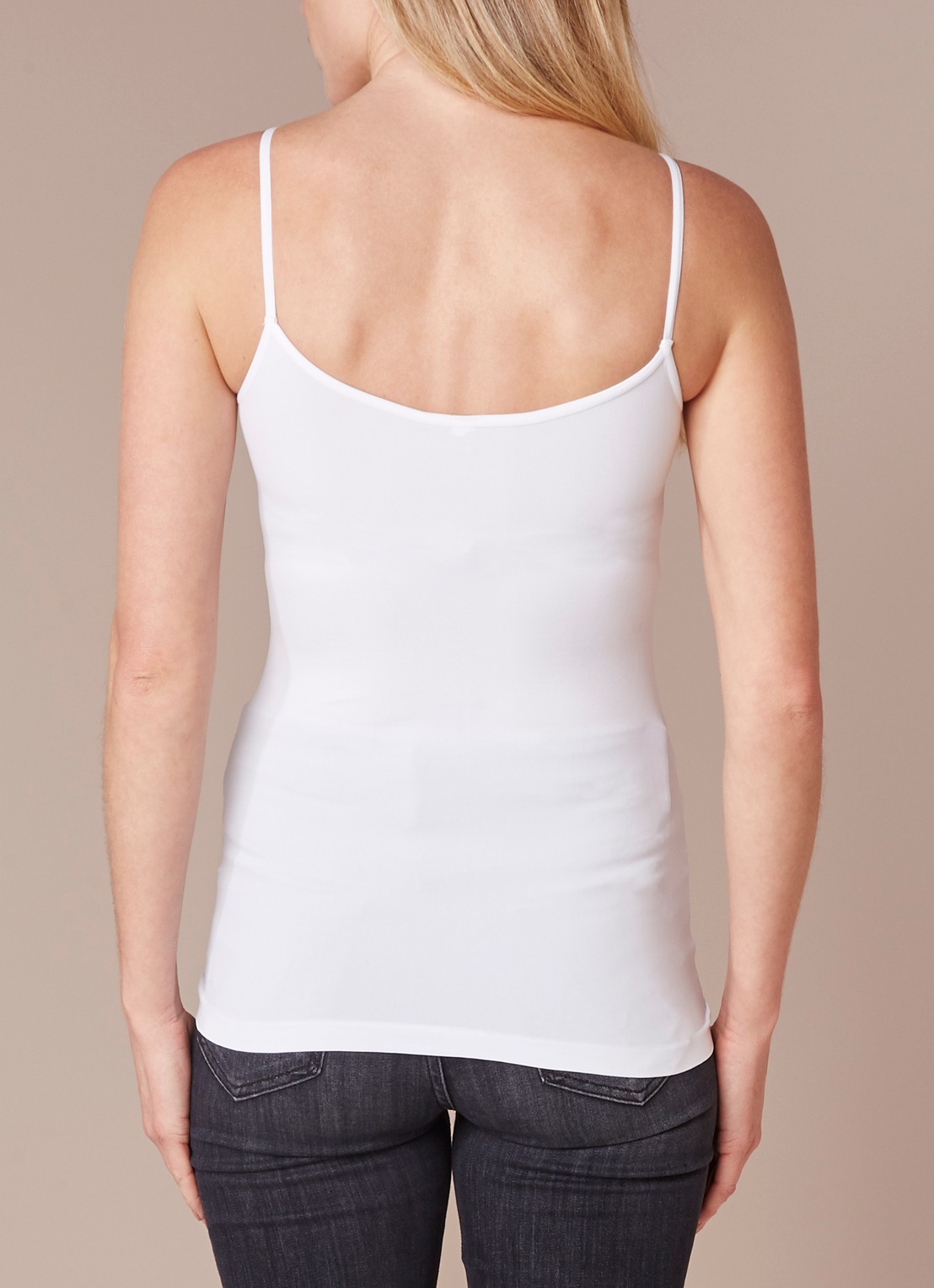 Oroblu Dolcevita Caraco mouwloos singlet - achterkant wit