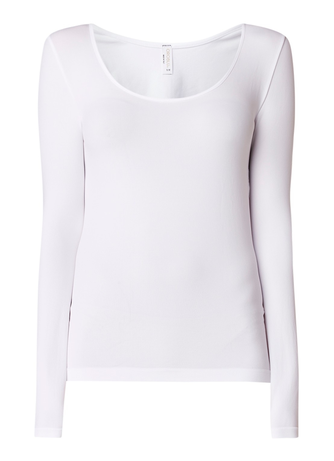 Oroblu Dolcevita longsleeve met ronde hals - voorkant wit
