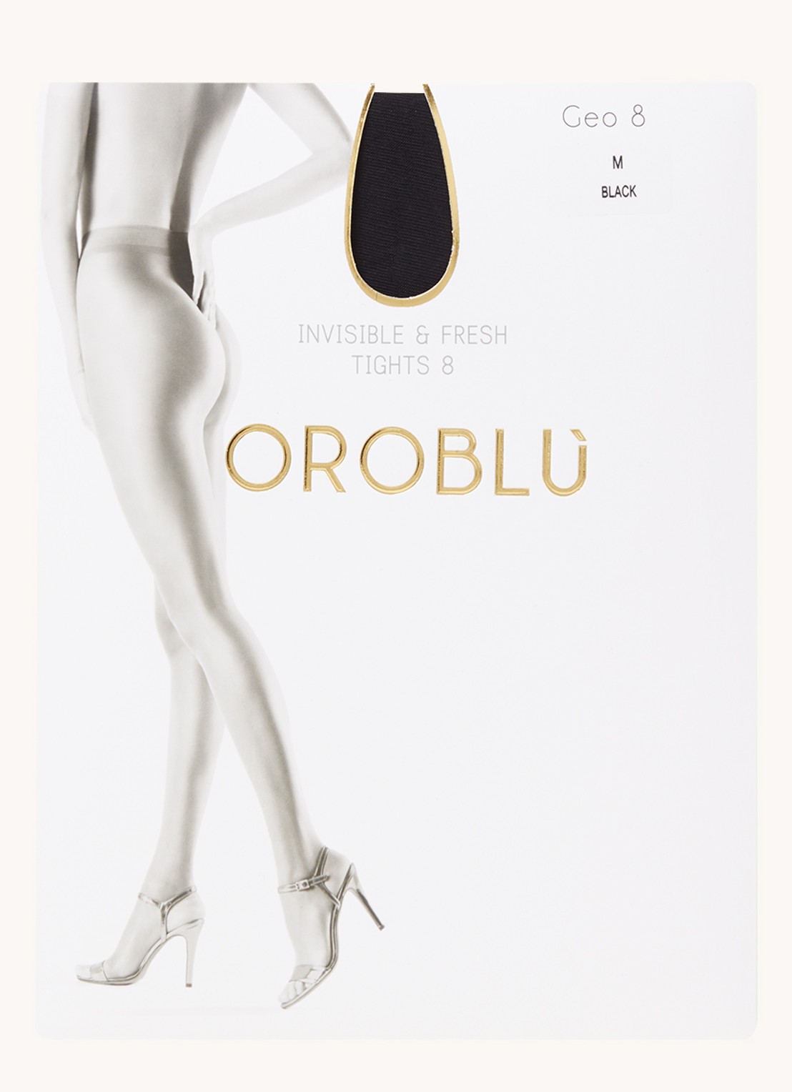 Oroblu Geo panty in 8 denier  - voorkant 2 zwart
