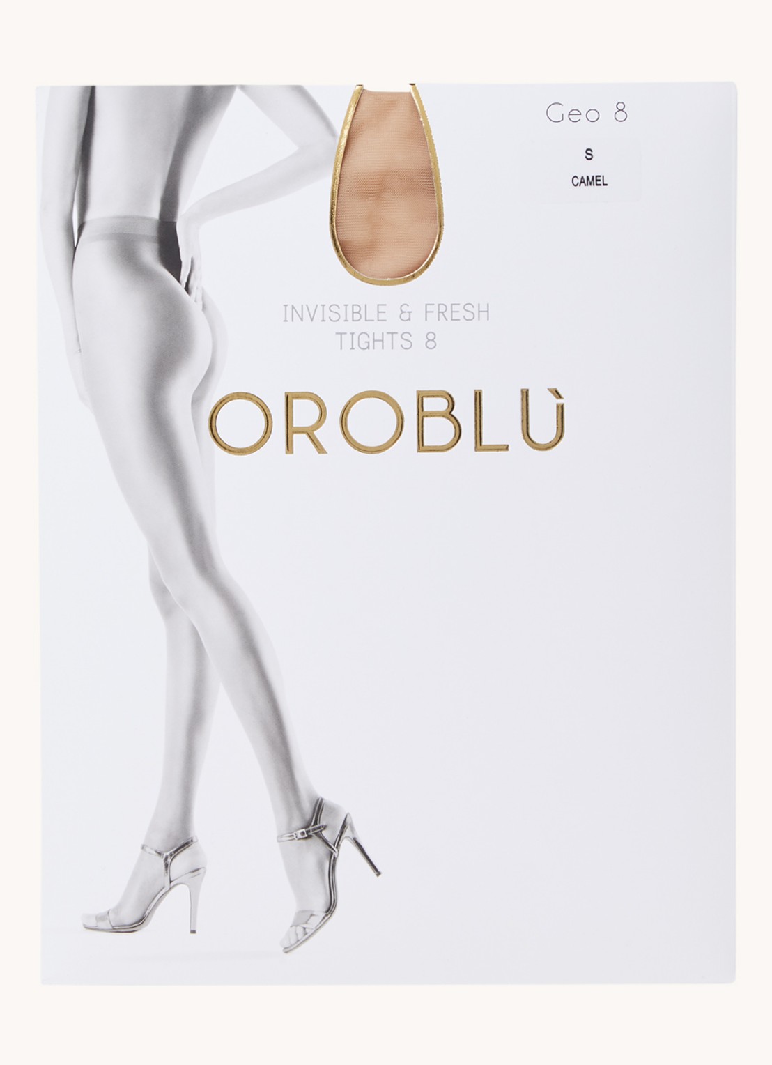 Oroblu Geo panty in 8 denier  - voorkant 2 camel