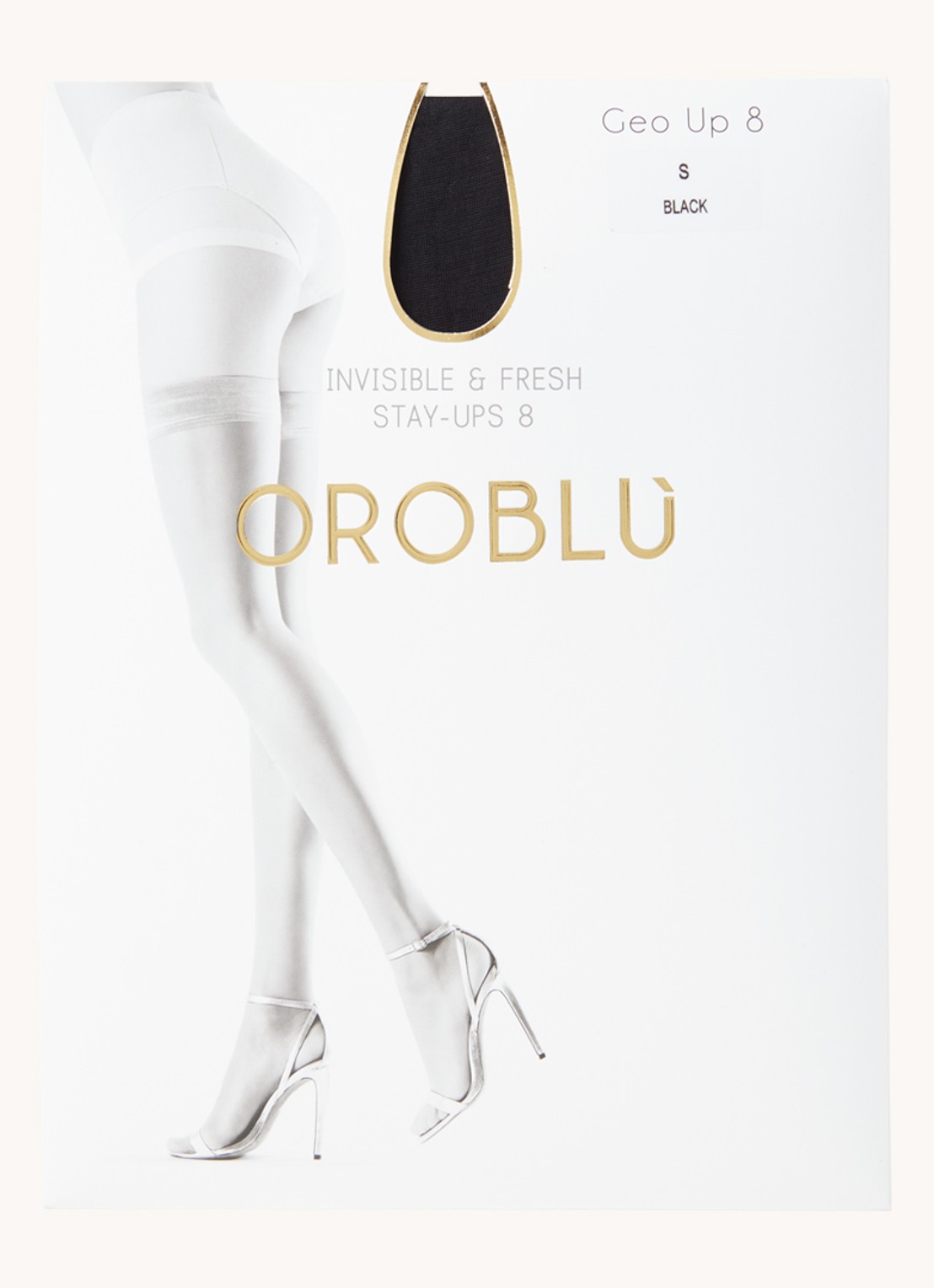 Oroblu Geo Up hold-ups in 8 denier  - voorkant 2 zwart