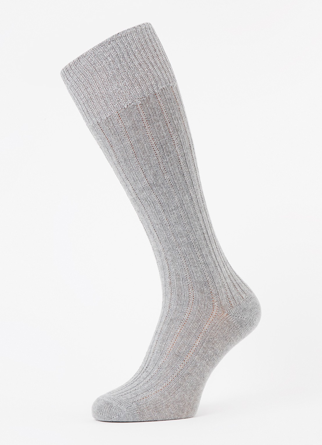 Oroblu Jasmine kniekousen in alpaca wolblend met glitter - detail grijsmele