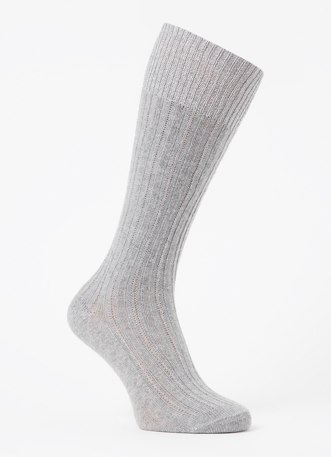 Oroblu Jasmine kniekousen in alpaca wolblend met glitter - voorkant 2 grijsmele