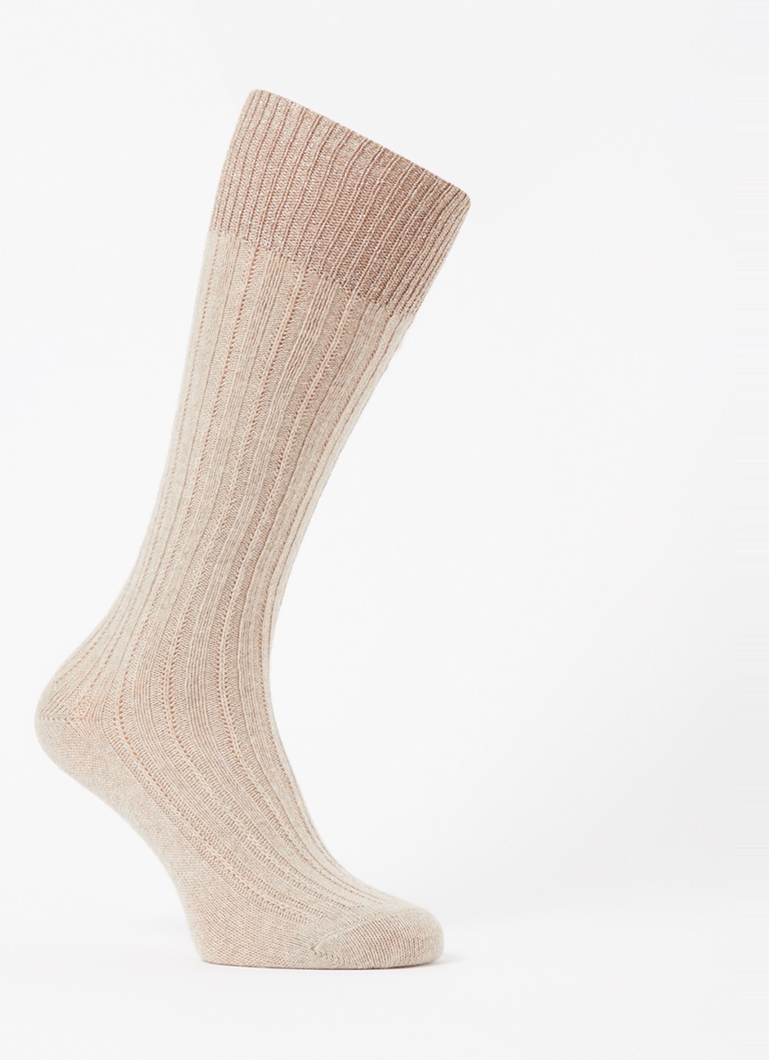 Oroblu Jasmine kniekousen met lurex - voorkant 2 beige
