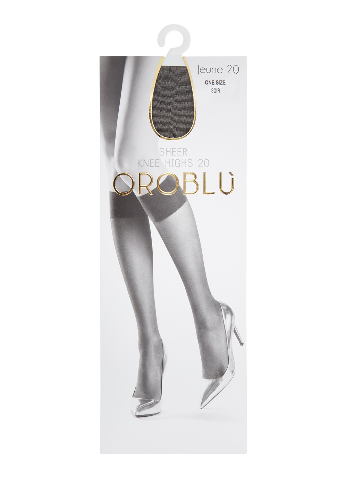 Oroblu Jeune kniekousen in 20 denier  - voorkant 2 middengrijs