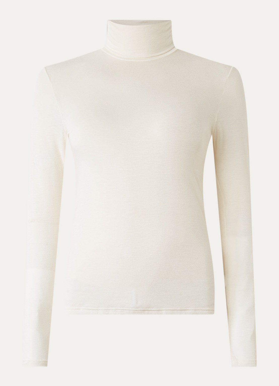 Oroblu Longsleeve in kasjmierblend met col - voorkant ivoor