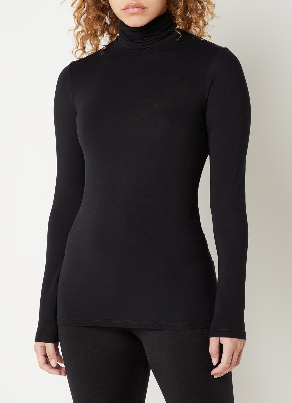 Oroblu Longsleeve met col - detail zwart