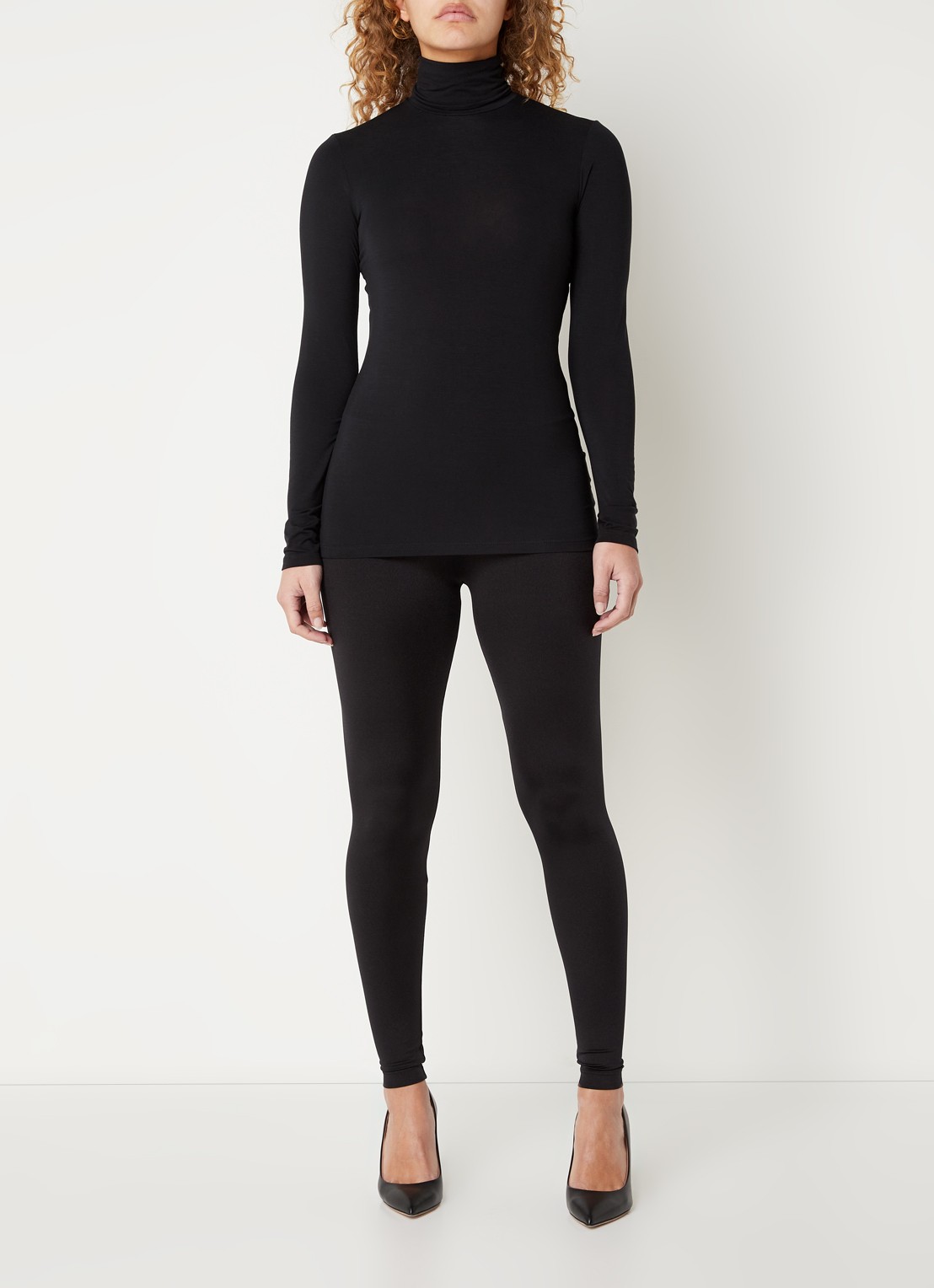 Oroblu Longsleeve met col - voorkant 3 zwart