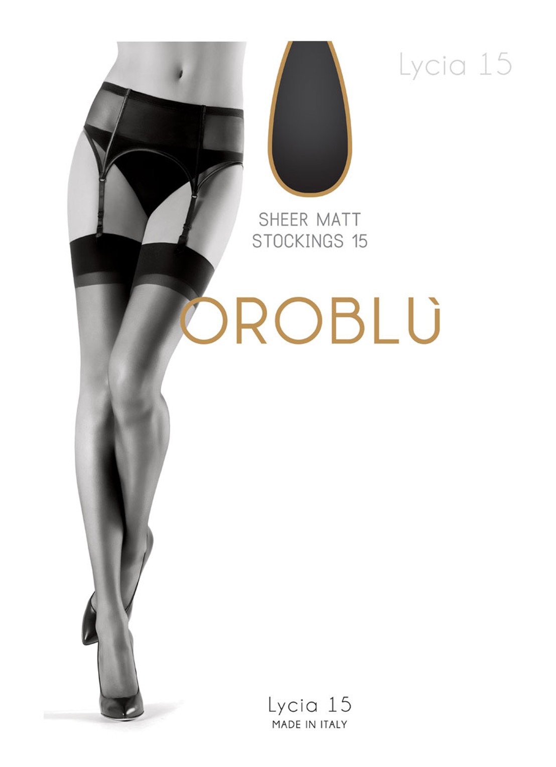 Oroblu Lycia hold-ups in 15 denier - voorkant 3 zwart