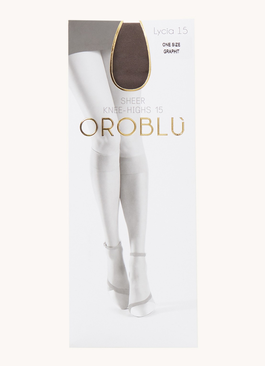 Oroblu Lycia kniekousen in 15 denier  - voorkant 2 bruin