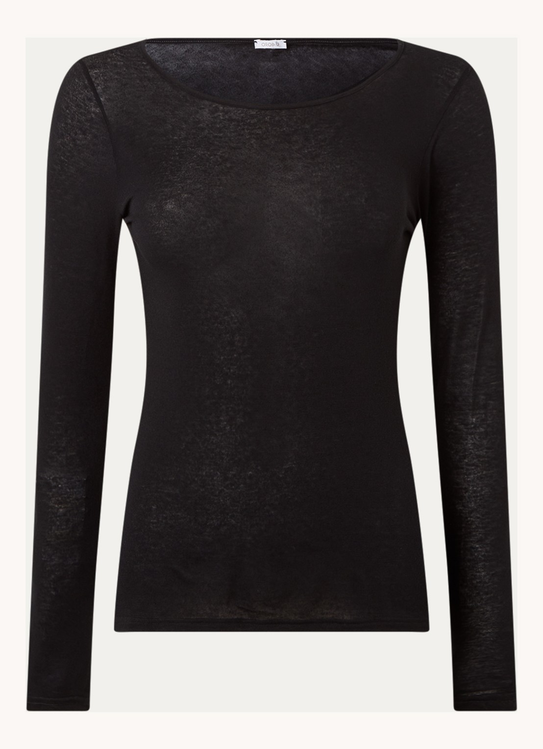 Oroblu Perfect Line longsleeve in kasjmierblend - voorkant zwart