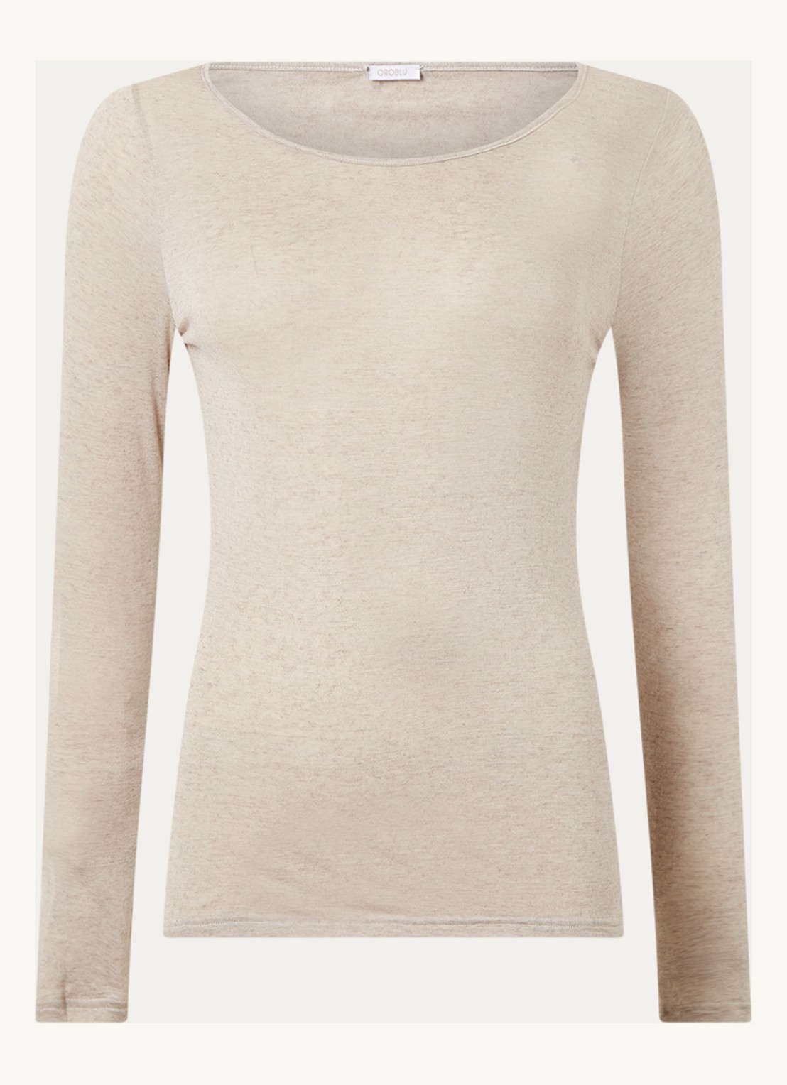 Oroblu Perfect Line longsleeve in kasjmierblend - voorkant zand