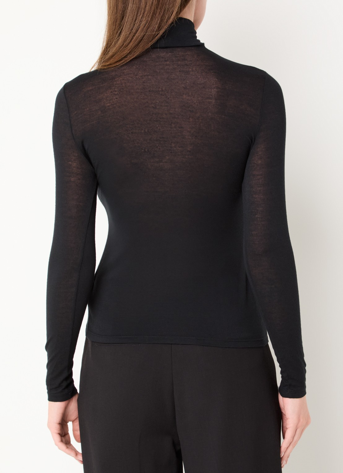 Oroblu Perfect Line longsleeve in kasjmierblend - achterkant zwart