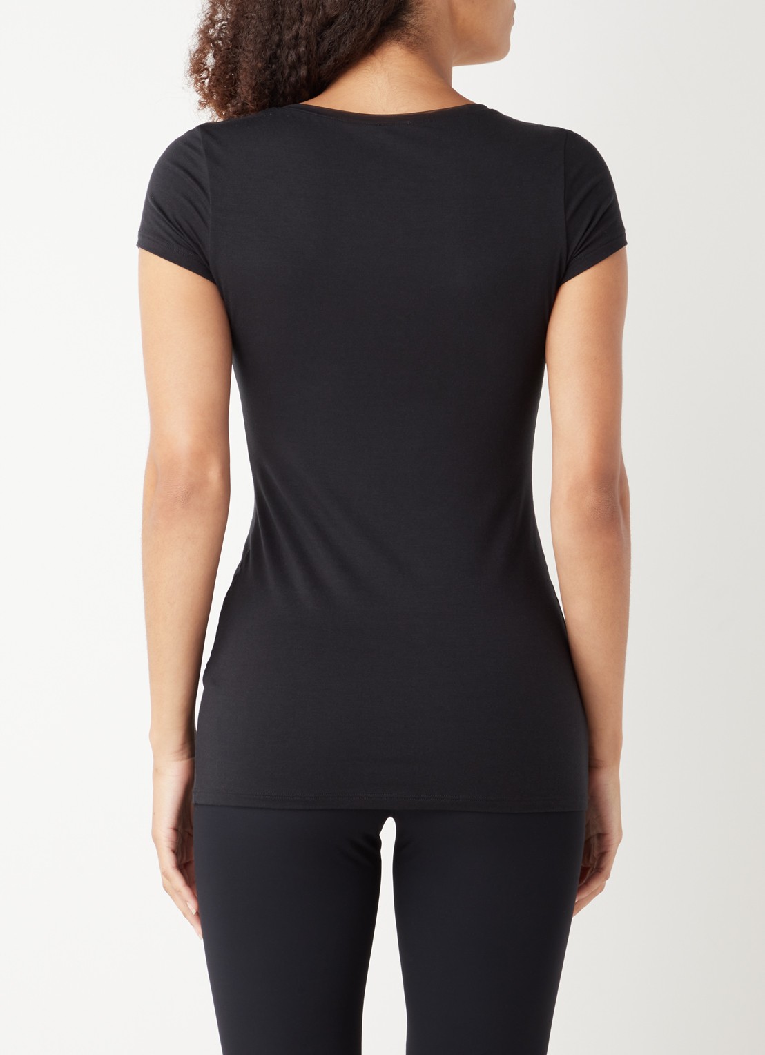 Oroblu Perfect Line T-shirt met ronde hals - achterkant zwart