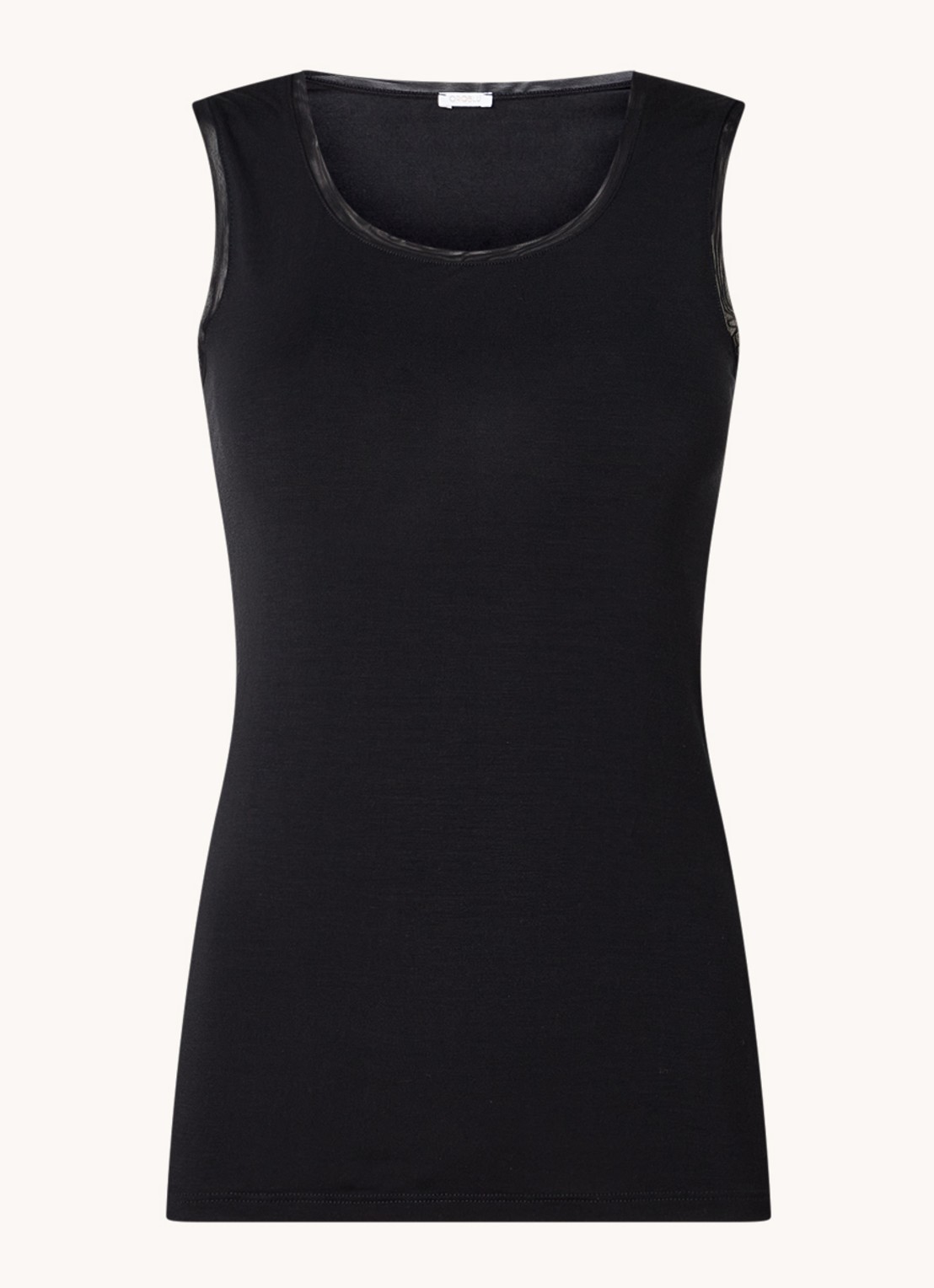 Oroblu Perfect Line tanktop met ronde hals en stretch - voorkant 3 zwart