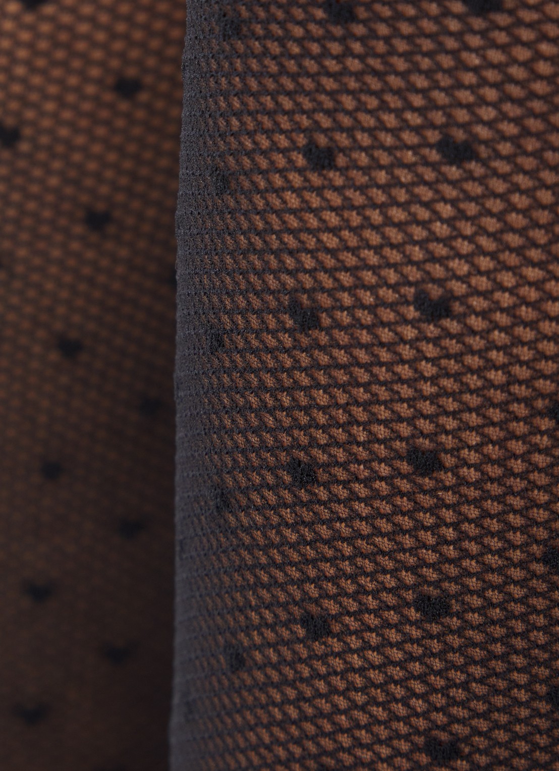 Oroblu Plumetis kniekousen met stippenprint in 30 denier - detail zwart