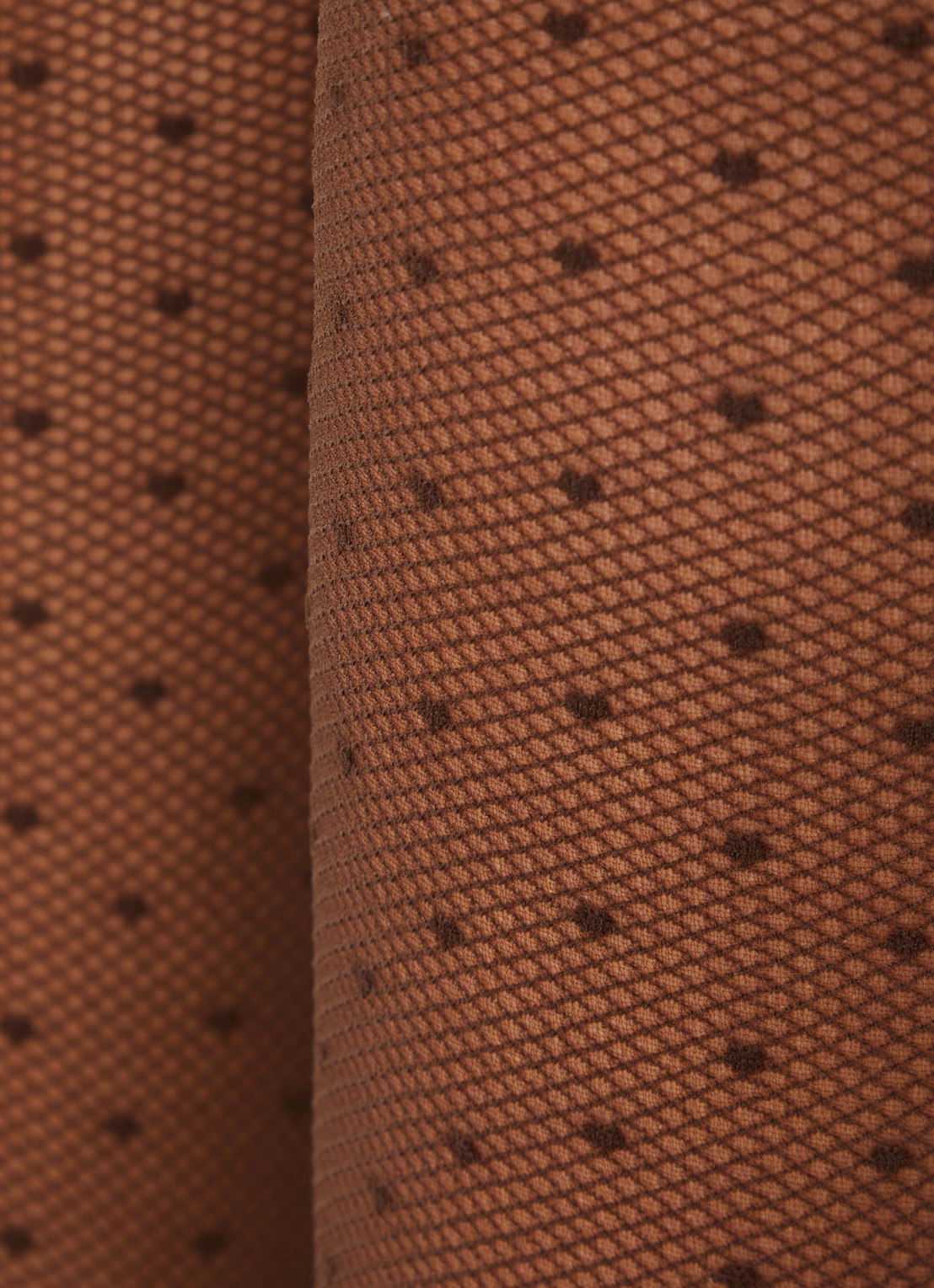 Oroblu Plumetis kniekousen met stippenprint in 30 denier - detail donkerbruin