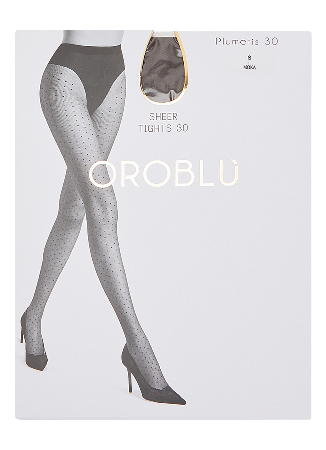 Oroblu Plumetis panty in 30 denier - voorkant donkerbruin