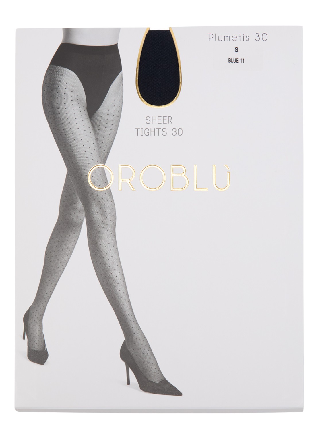 Oroblu Plumetis panty in 30 denier - voorkant donkerblauw
