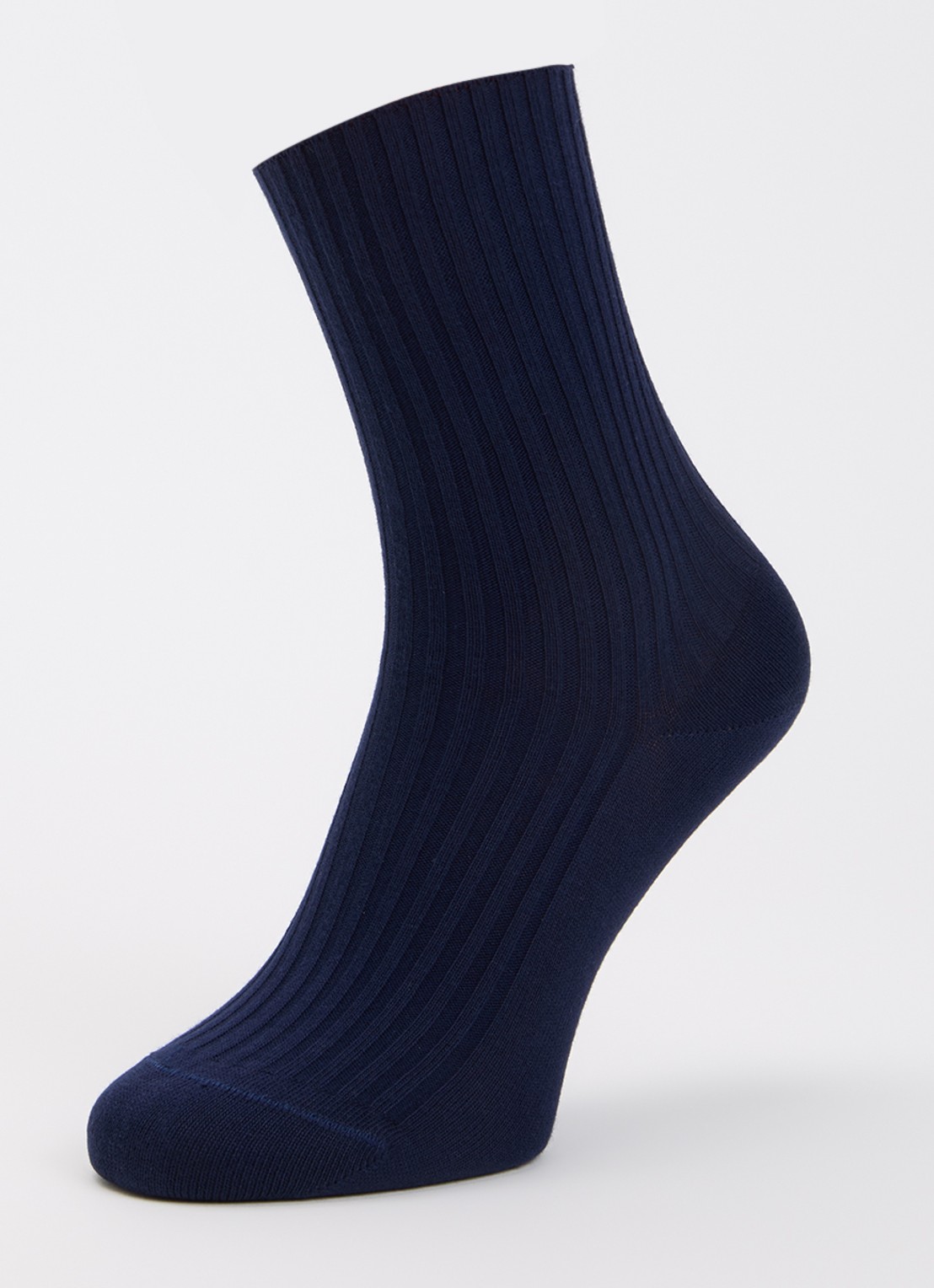 Oroblu Ribgebreide sokken in katoenblend - detail 3 donkerblauw