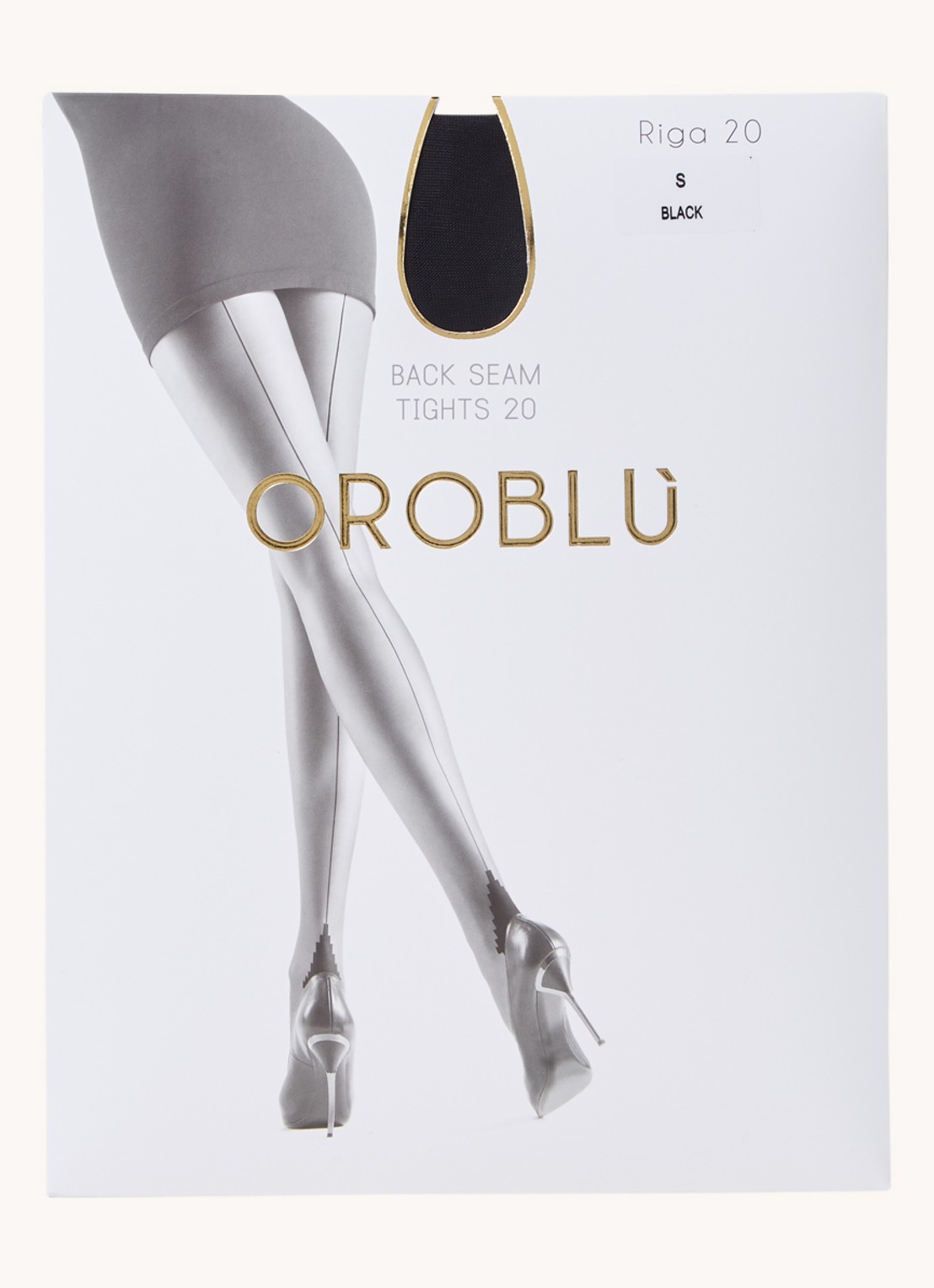 Oroblu Riga panty in 20 denier naad - voorkant zwart