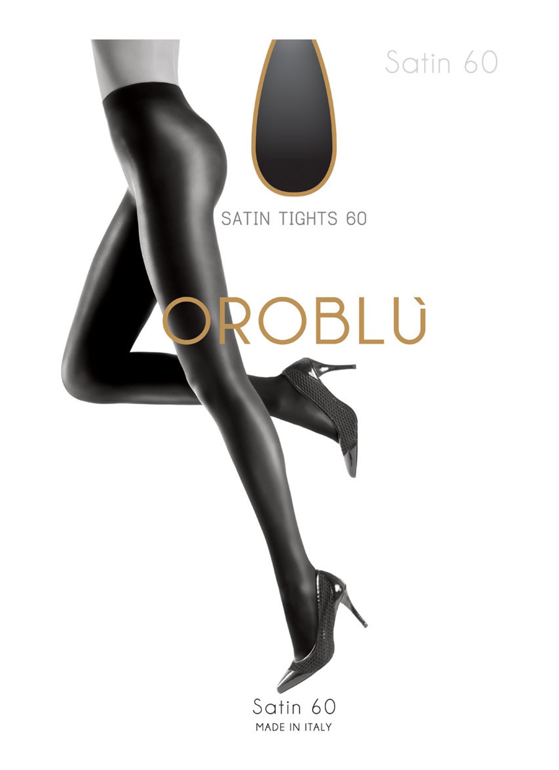 Oroblu Satin panty in 60 denier - voorkant 2 zwart