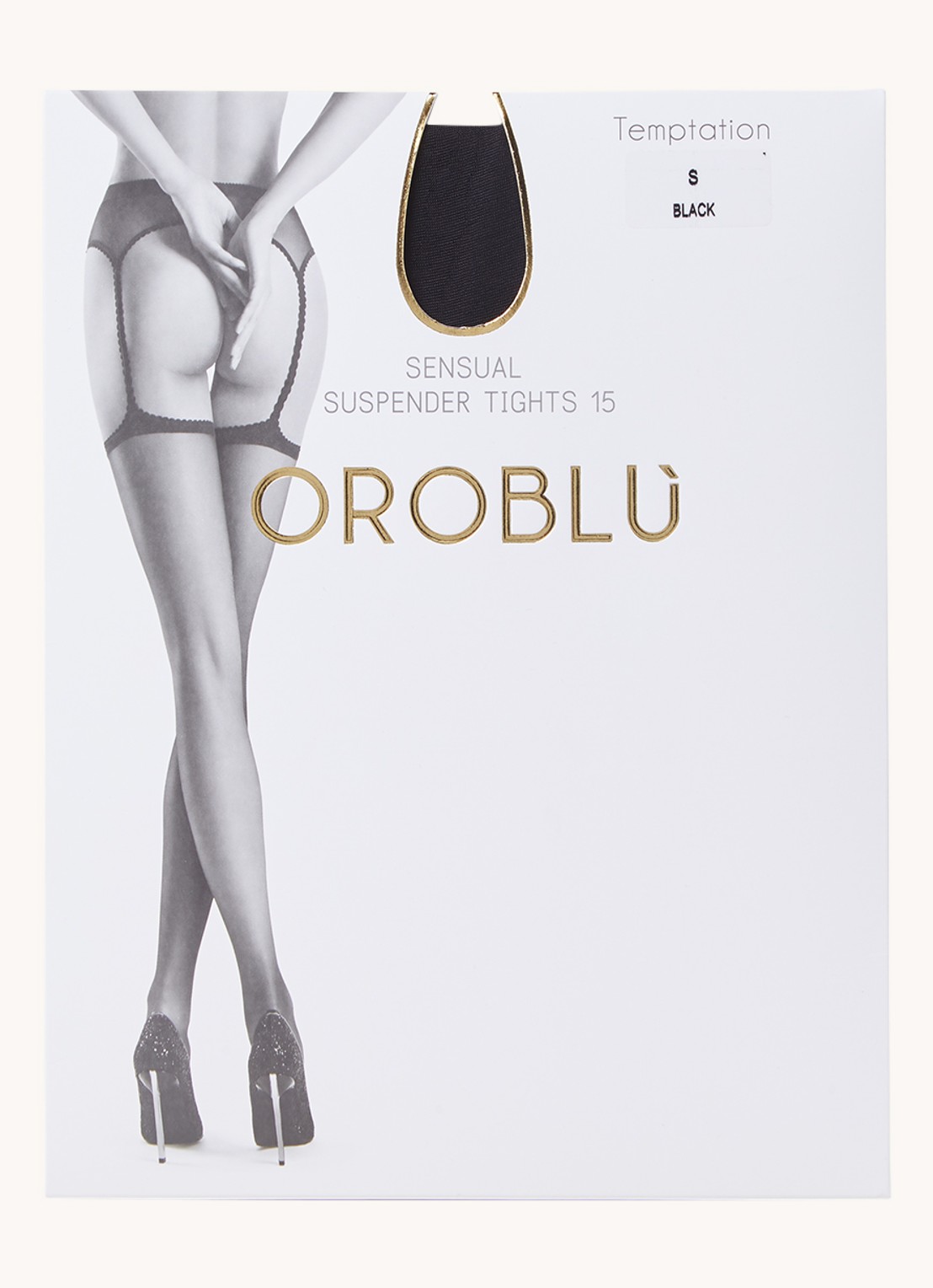 Oroblu Temptation jarretels en hold-ups in 15 denier - voorkant zwart