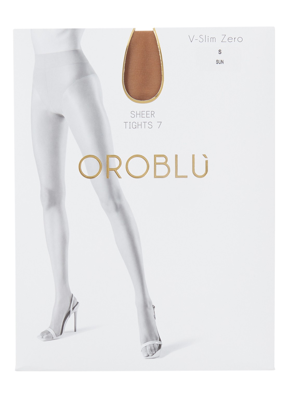 Oroblu V-Slim Zero corrigerende naadloze panty in 7 denier - voorkant lichtbruin