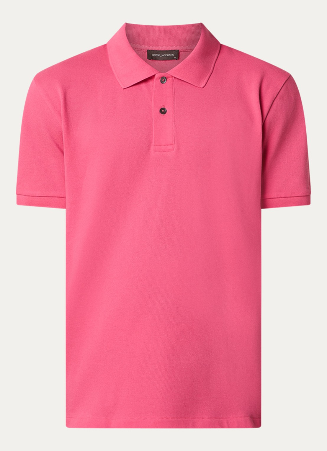 Oscar Jacobson Alex regular fit polo van piqué katoen - voorkant 4 koraalroze