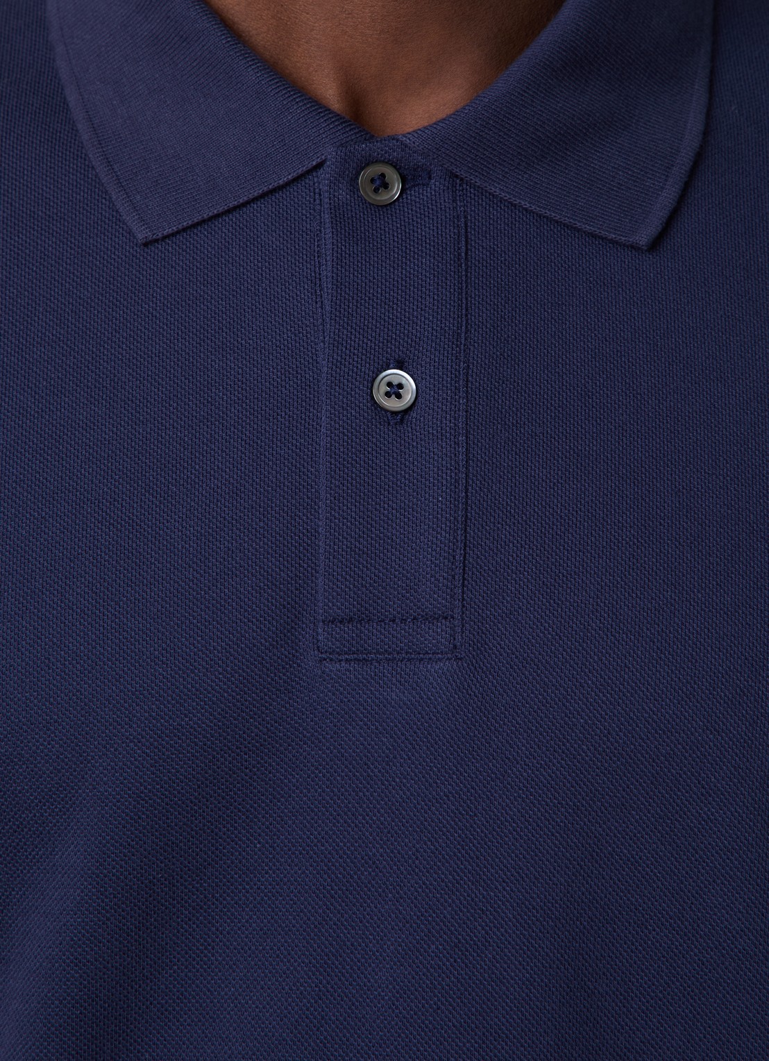 Oscar Jacobson Alex regular fit polo van piqué katoen - detail 3 donkerblauw
